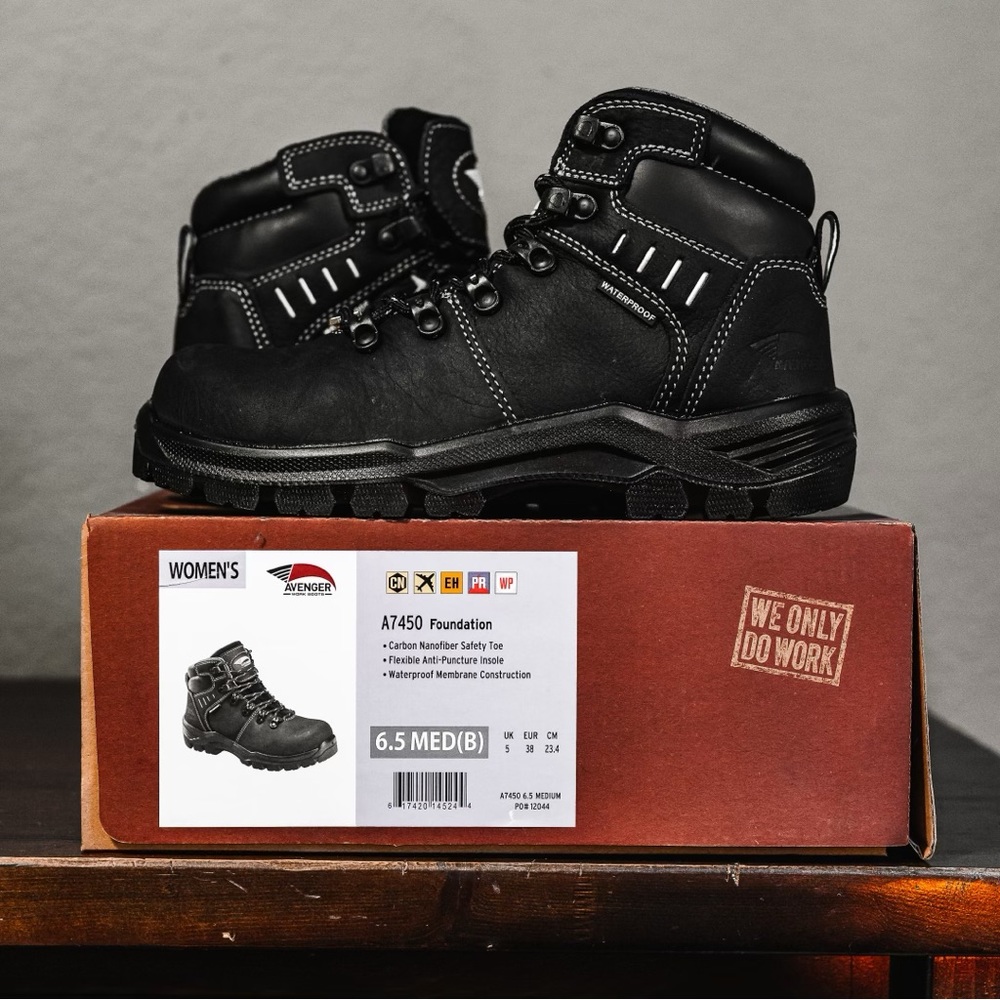 Avenger Work Boots Steel Toe Womens Size 6.5